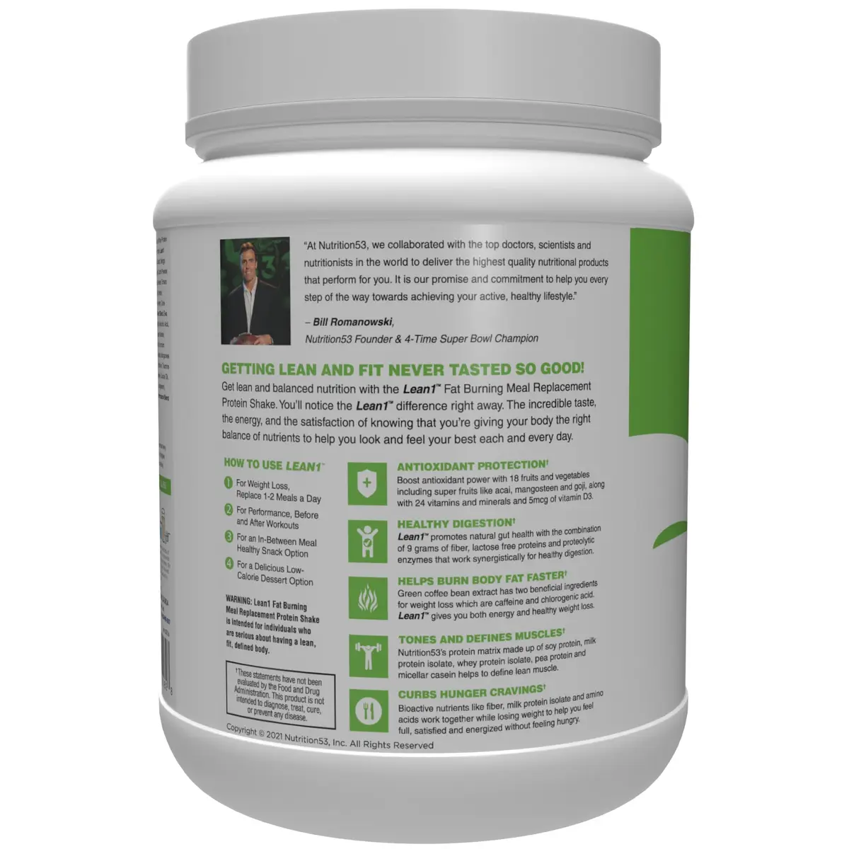 LEAN1 Vanilla Meal Replacement Protein Shake 27.5oz | Supports Weight Loss & Muscle Tone - view 2