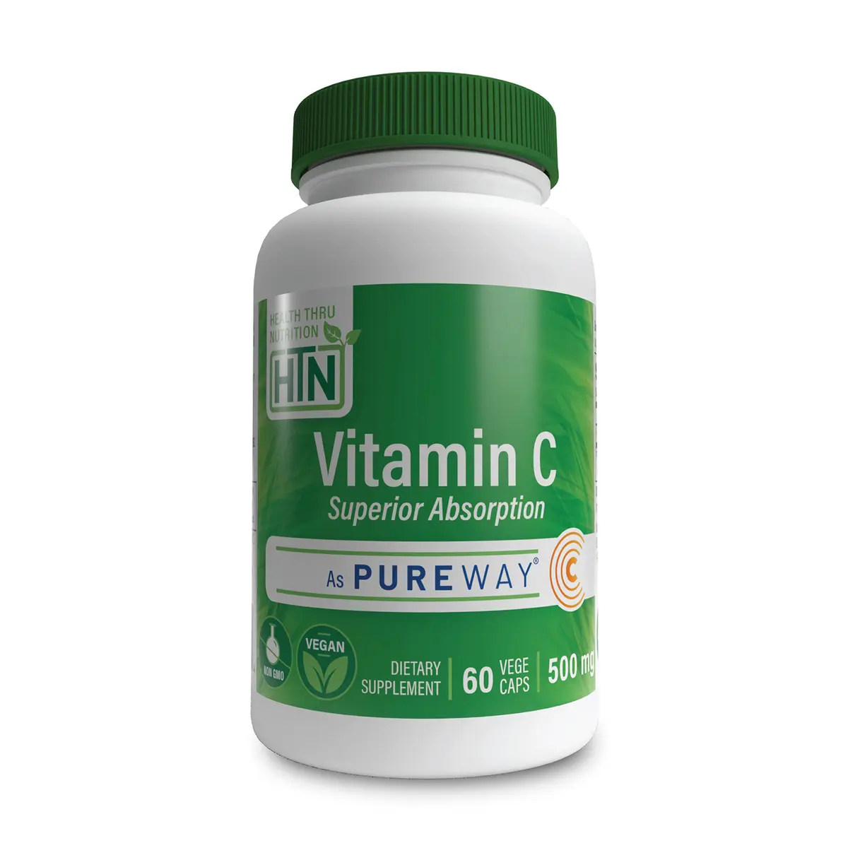 Health Thru Nutrition Vitamin-C 500mg PureWay-C 60 Count High Absorption | Supports Immune & Collagen | Vegan, Non-GMO - main product image