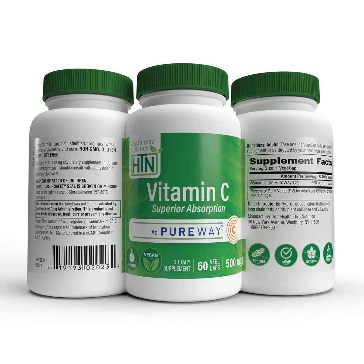 Health Thru Nutrition Vitamin-C 500mg PureWay-C 60 Count High Absorption | Supports Immune & Collagen | Vegan, Non-GMO - view 5