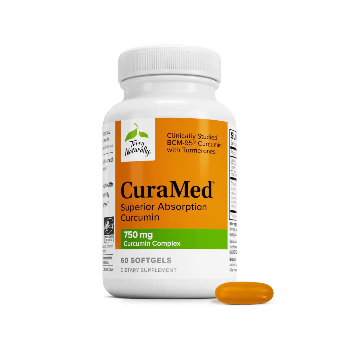 Terry Naturally CuraMed 750mg | Pain & Inflammation Relief - 60 Softgels - main product image