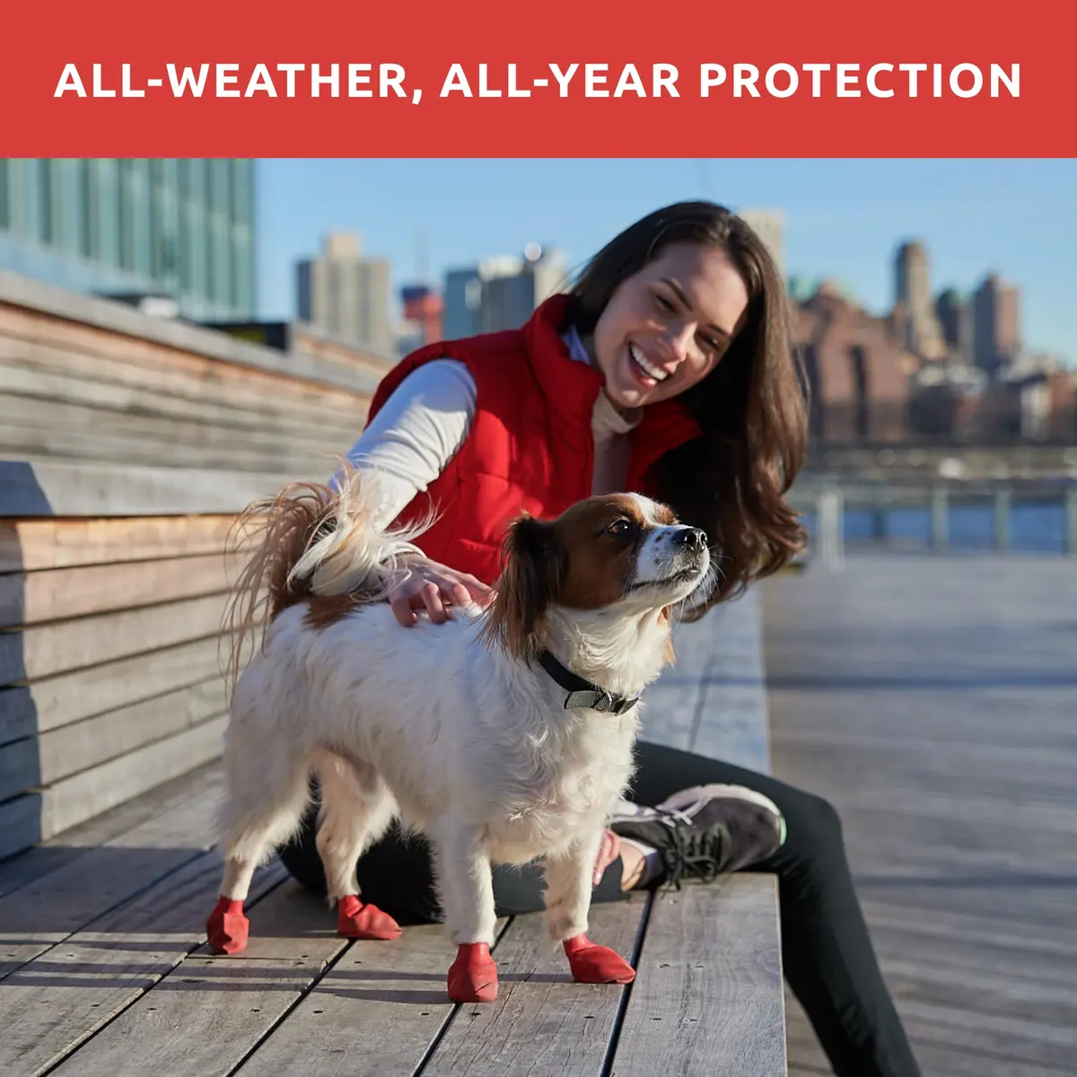 Protex PawZ Rubber Dog Boots Waterproof Non-Slip 12 Pack | All-Weather Paw Protection - view 6