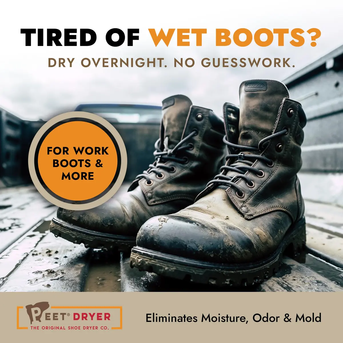 PEET Original Portable Electric Boot & Shoe Dryer, Silent & Always-On | Effective, Energy-Efficient Shoe Drying System - view 2