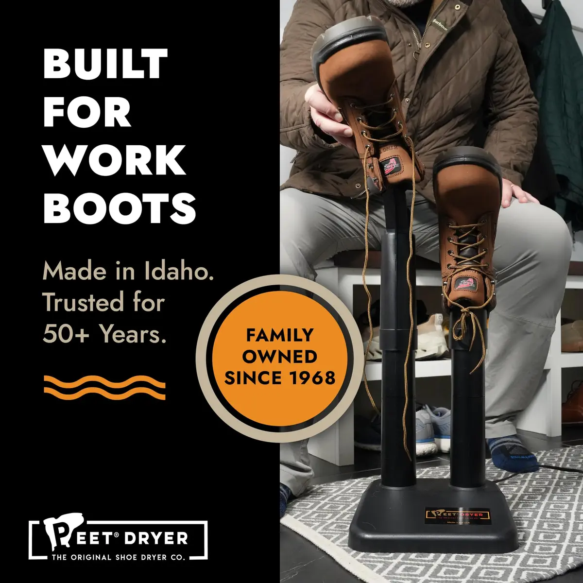 PEET Original Portable Electric Boot & Shoe Dryer, Silent & Always-On | Effective, Energy-Efficient Shoe Drying System - view 4