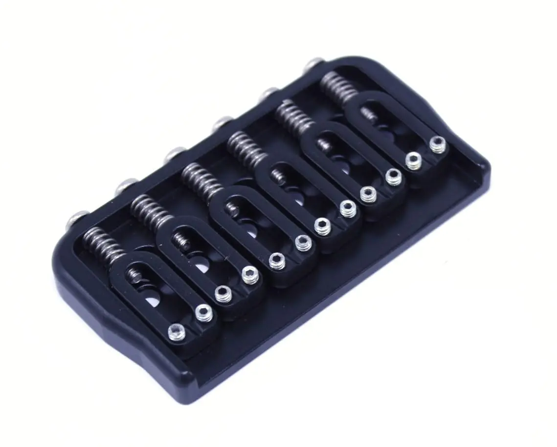 Hipshot 6-String US Fixed Guitar Bridge .125 Black | Premium Brass, 6-String, Fixed System - main product image