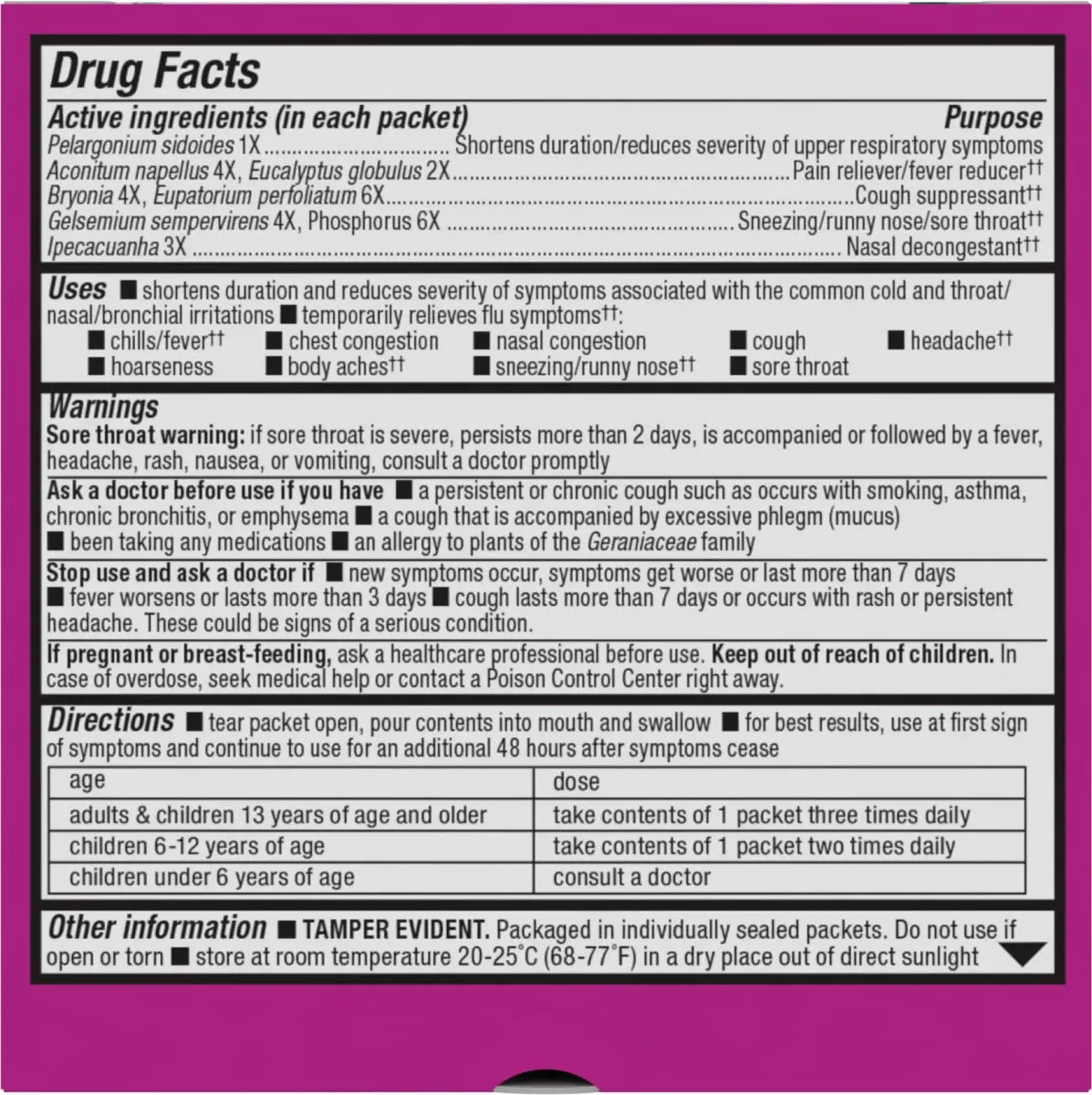 Nature's Way Umcka Cold & Flu Relief FastActives Berry Powder 10 Packets | Homeopathic Multi-Symptom Relief - view 9