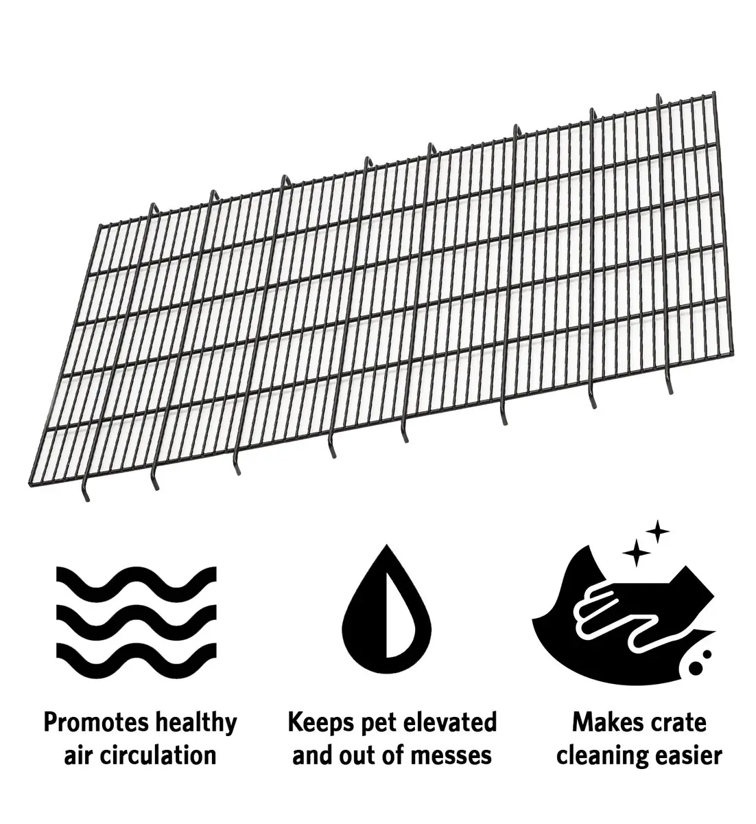 MidWest Homes for Pets Floor Grid for Dog Crate; Elevated Floor Grid Fits Models 1336TD, 1536, 1536DD, 436, 436DD, 1936, 1936DD, 1636/1636DD CURVED SLIDE BOLT LATCH, Black; Model FG36B - view 2