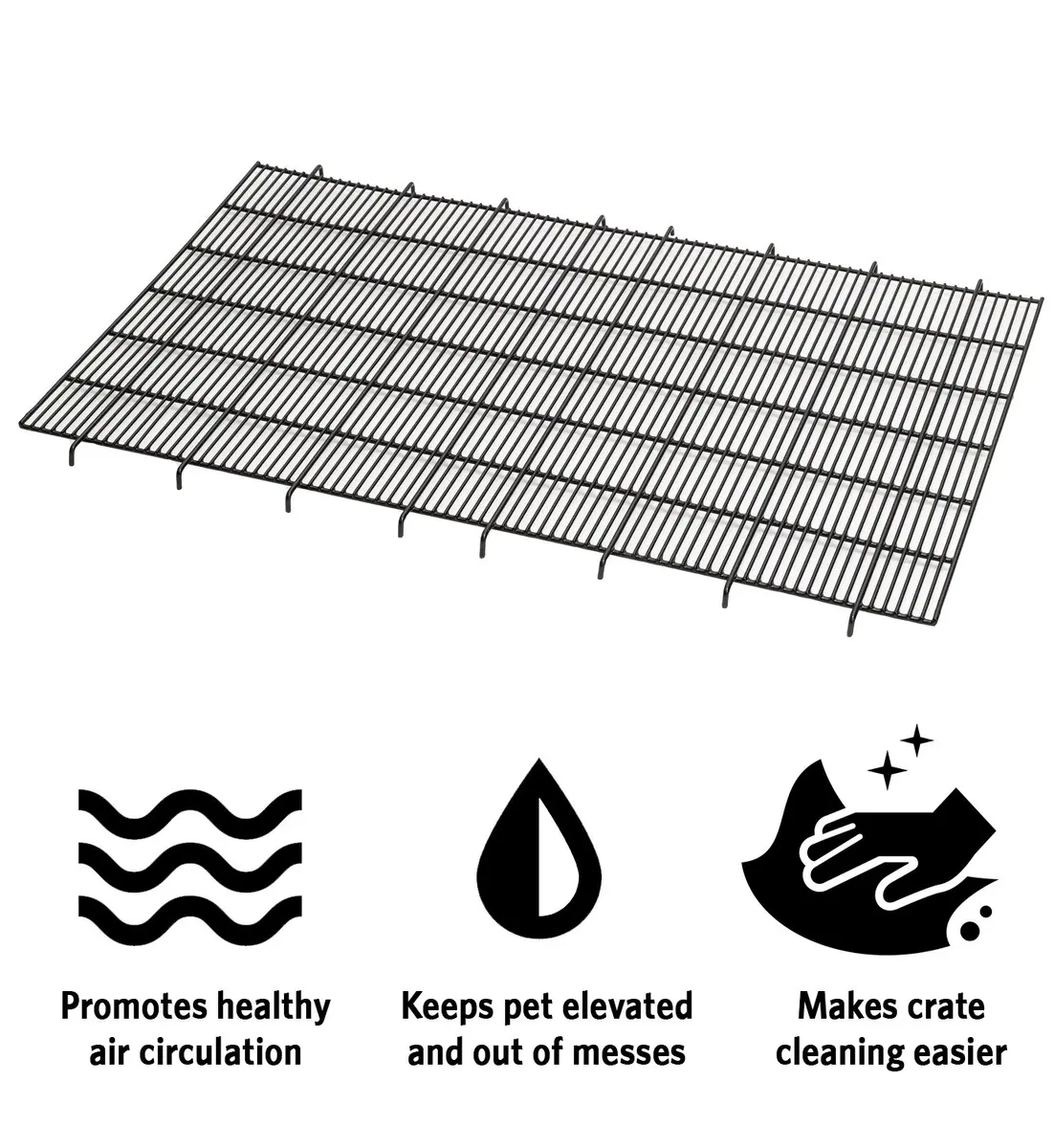 MidWest Homes for Pets Floor Grid for Dogs 1530, 1530DD, 1930, 1930DD, 1630 | Elevated crate floor for medium breeds — 46.8"L x 30.7"W x 1.1"H - view 2