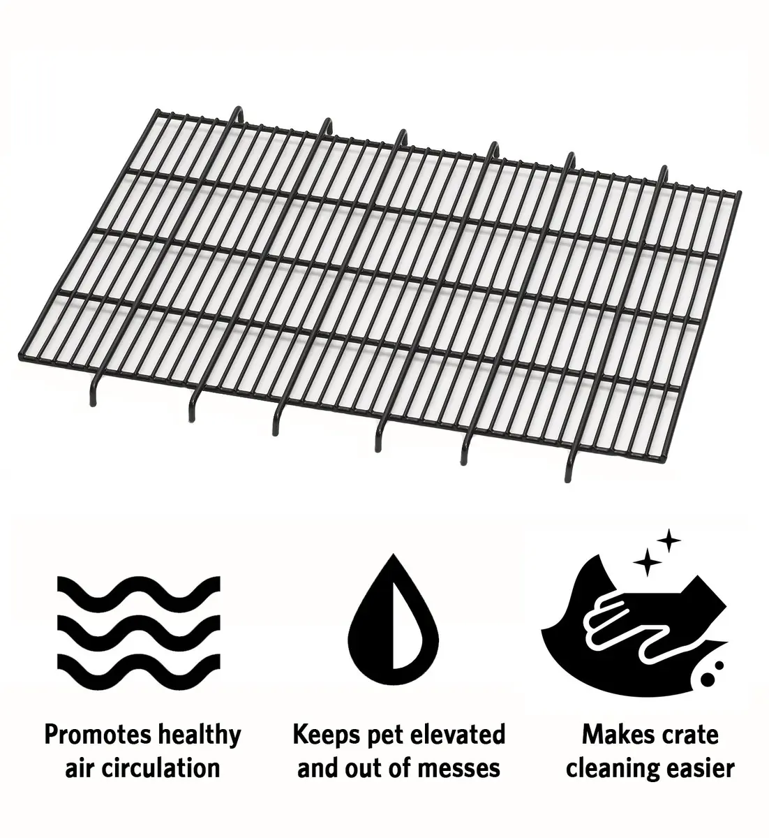 MidWest Homes for Pets Floor Grid for Dog Crate | Elevated, Durable Vinyl Coated Floor (22.6"L x 17.7"W x 1.1"H) - view 2