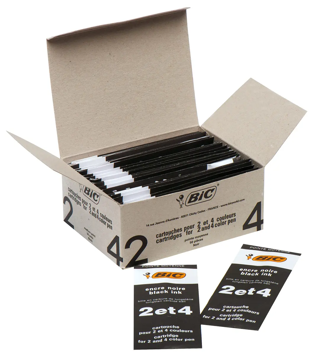 BIC Pen Refills - Black | Medium Point Ink for Bic 2 & 4 Colour Pens (50 pcs) - main product image