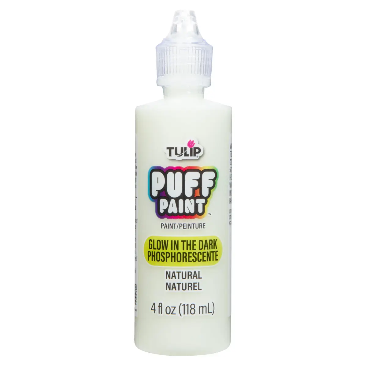 Tulip Puff Glow In The Dark Fabric Paint, 4 Fl Oz | Permanent, DIY & Notoxic Glow for Clothes - main product image
