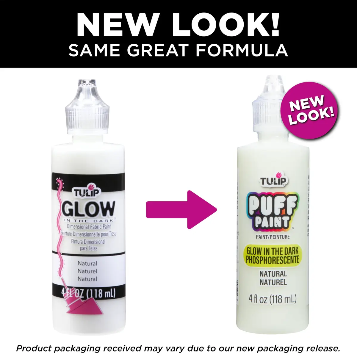Tulip Puff Glow In The Dark Fabric Paint, 4 Fl Oz | Permanent, DIY & Notoxic Glow for Clothes - view 6