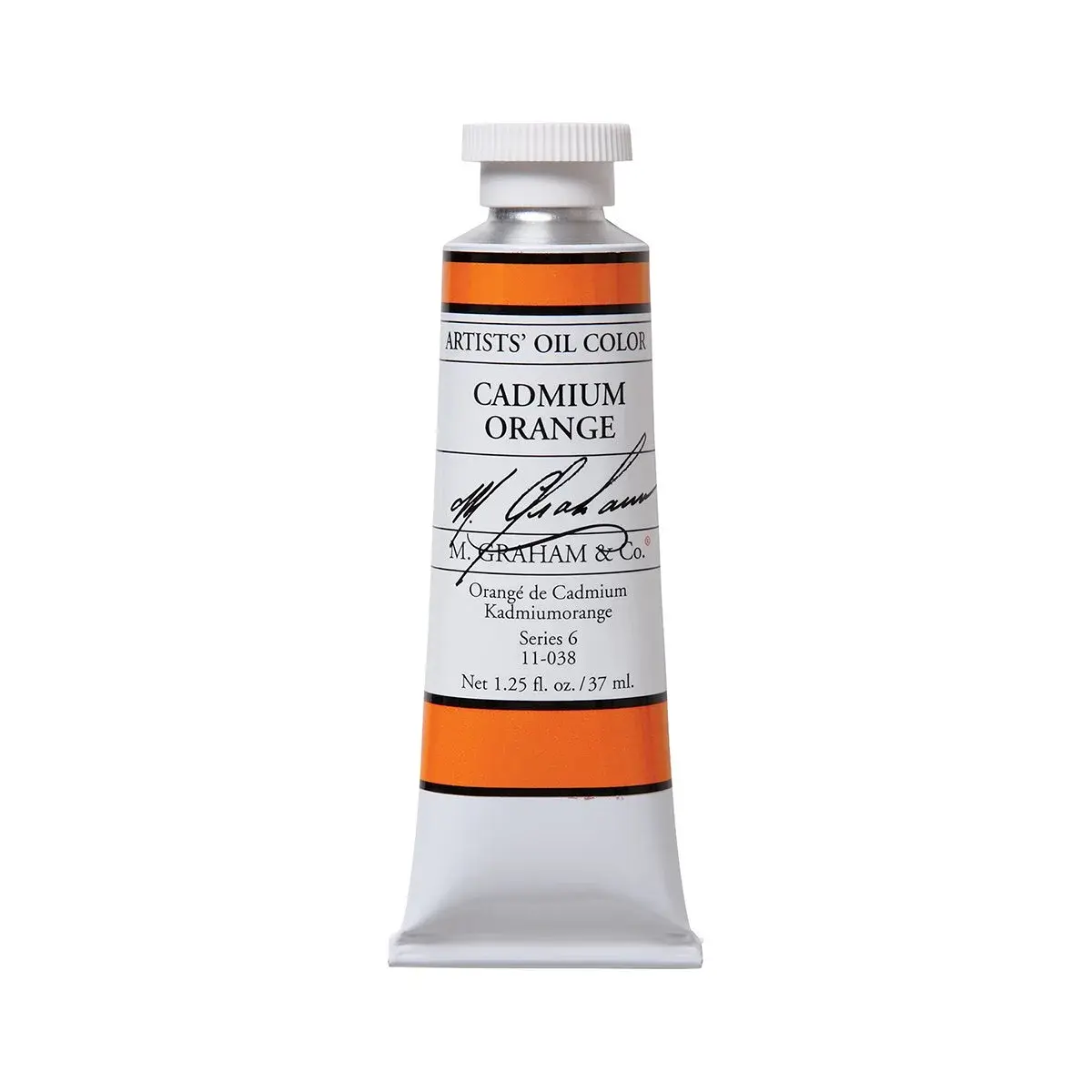 M. Graham Artist Oil Paint Cadmium Orange 37ml (1.25 Fl Oz) | Lightfastness I, Solvent-Free, Walnut Oil Base - main product image