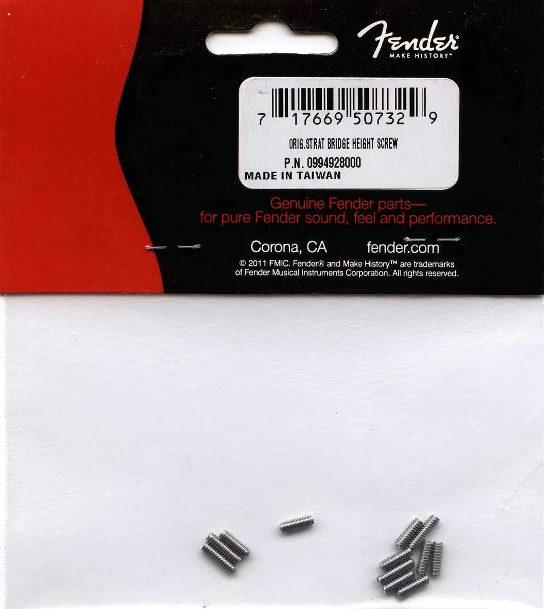 Fender American Vintage Stratocaster/Telecaster Bridge Saddle Height Adjustment Screws - Nickel (12-Piece Set) - view 2