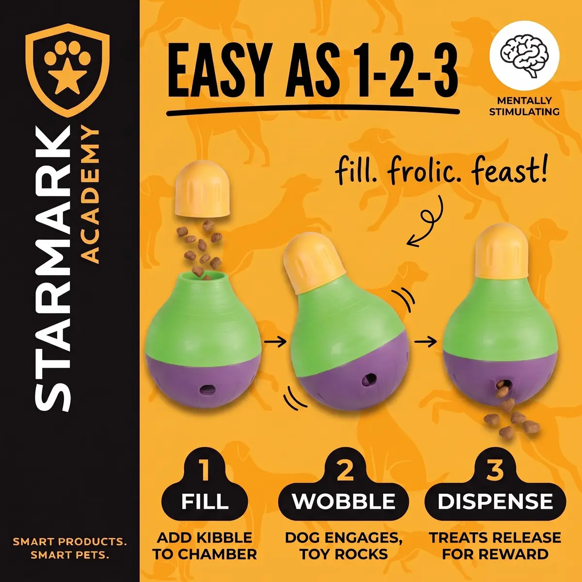 Starmark Treat Dispensing Bob-A-Lot Large Dog Interactive Feeder Toy | Adjustable Food Flow & Wobbling Fun - view 4