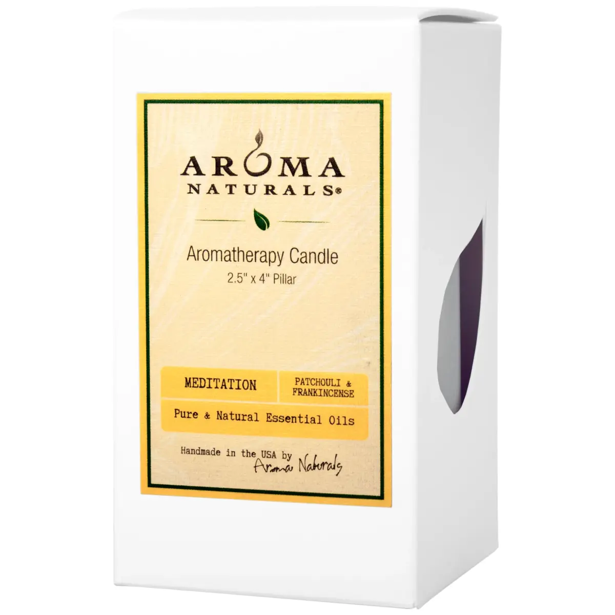 Aroma Naturals Patchouli & Frankincense Pillar Candle 6.4cm x 10.2cm | Natural Essential Oil Aromatherapy - view 2