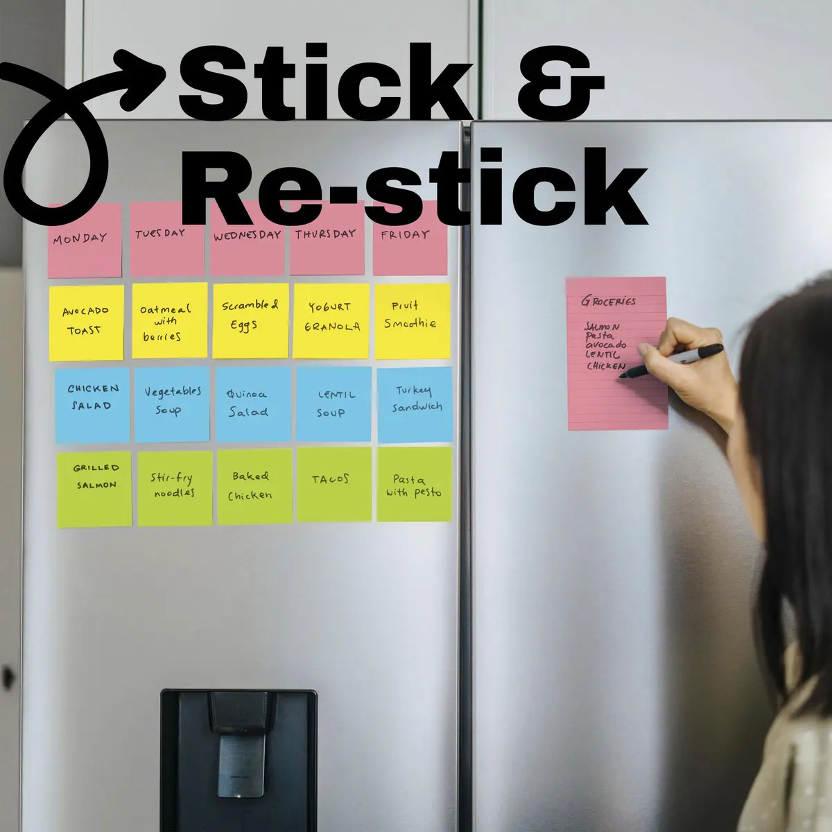 Post-it Super Sticky Notes, 3 x 3 in, Neon Fizz, 3 Pads, 45 Sheets/Pad | Vibrant Colors for Creative Reminders - view 6