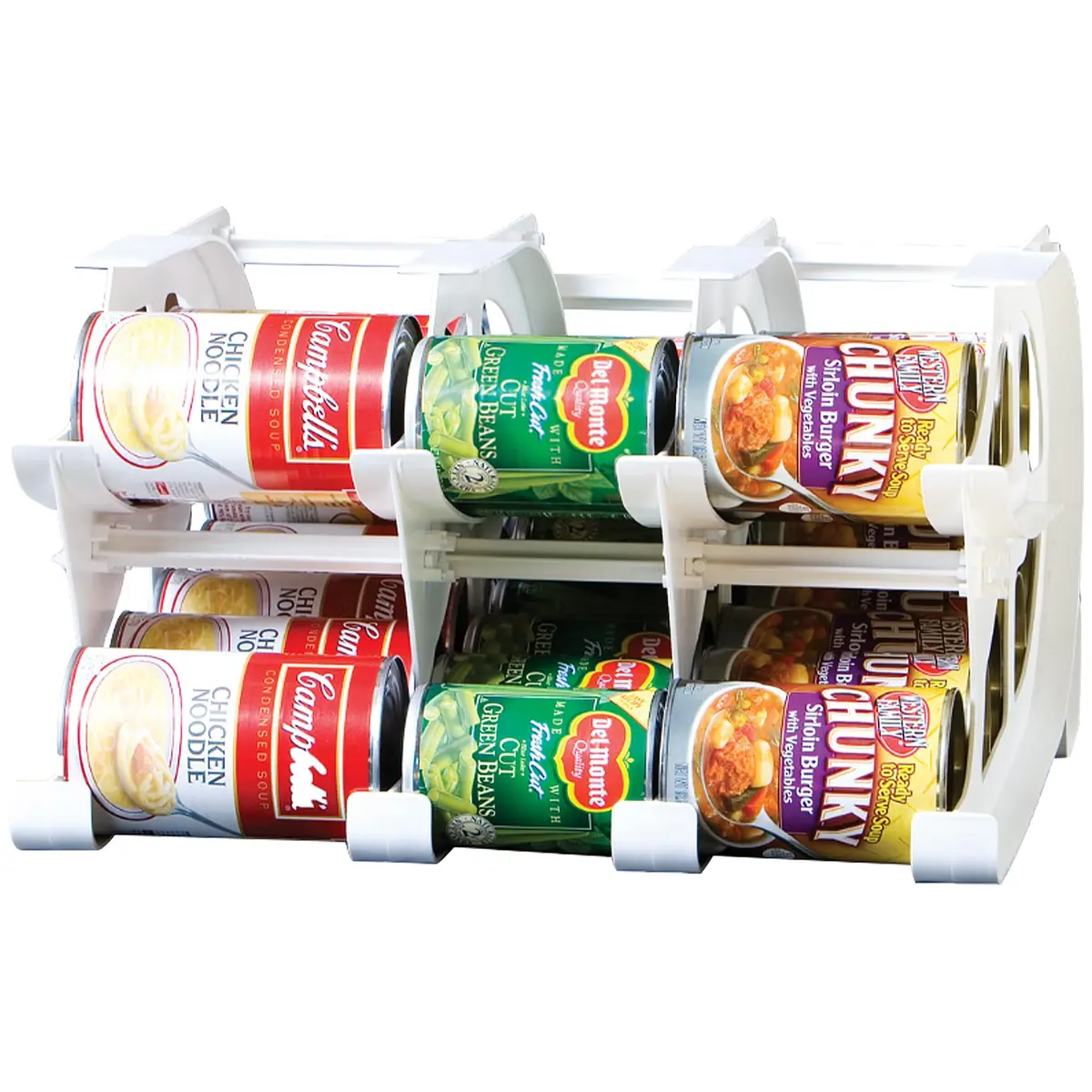 Shelf Reliance White 24 oz Storage Rack | Stackable & Adjustable Food Organizer for Pantry, USA Made - main product image