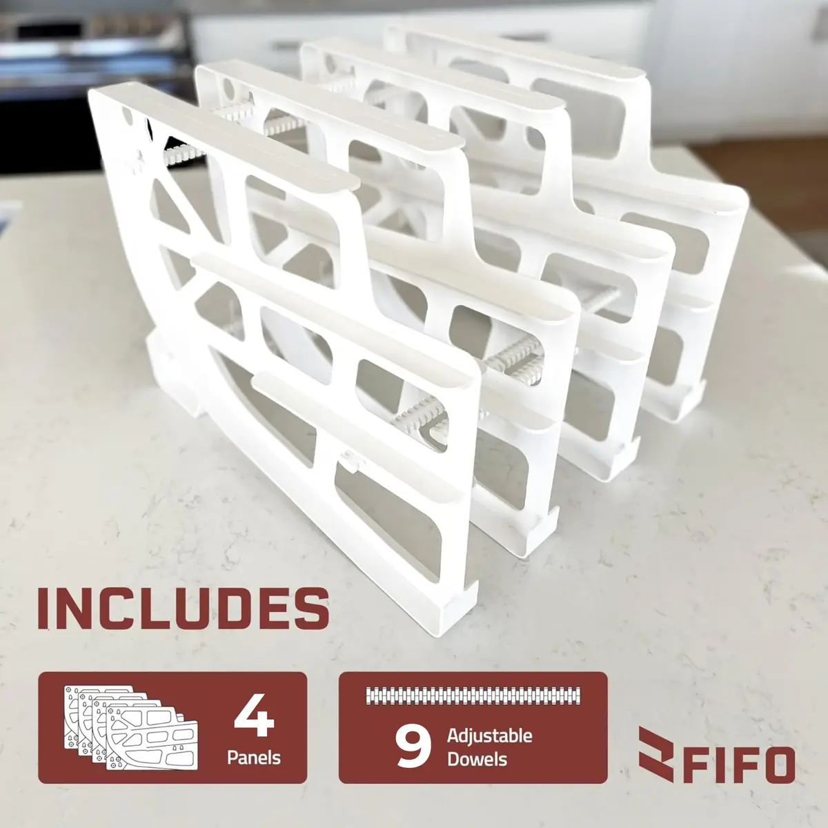 Shelf Reliance White 24 oz Storage Rack | Stackable & Adjustable Food Organizer for Pantry, USA Made - view 5