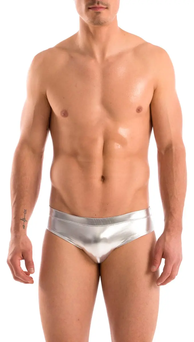 Gary Majdell Sport Liquid Silver Bikini Swimsuit Size Medium | Full Coverage, Quick Drying, Adult Men - main product image