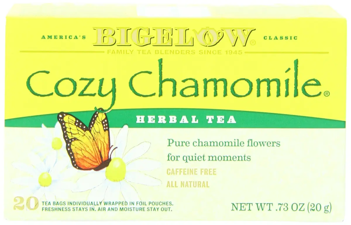 Bigelow Cozy Chamomile Herbal Tea 20-count | All-Natural, Caffeine-Free Relaxation (70-120 chars) - main product image