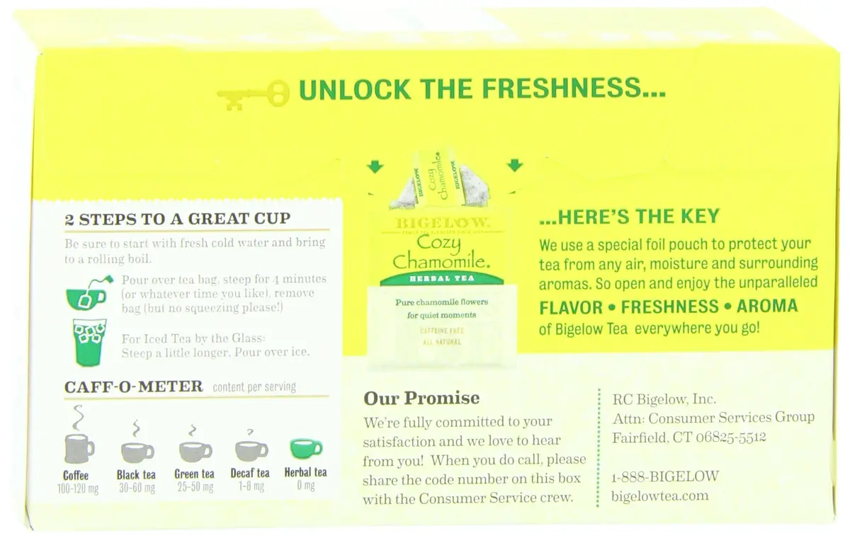 Bigelow Cozy Chamomile Herbal Tea 20-count | All-Natural, Caffeine-Free Relaxation (70-120 chars) - view 3