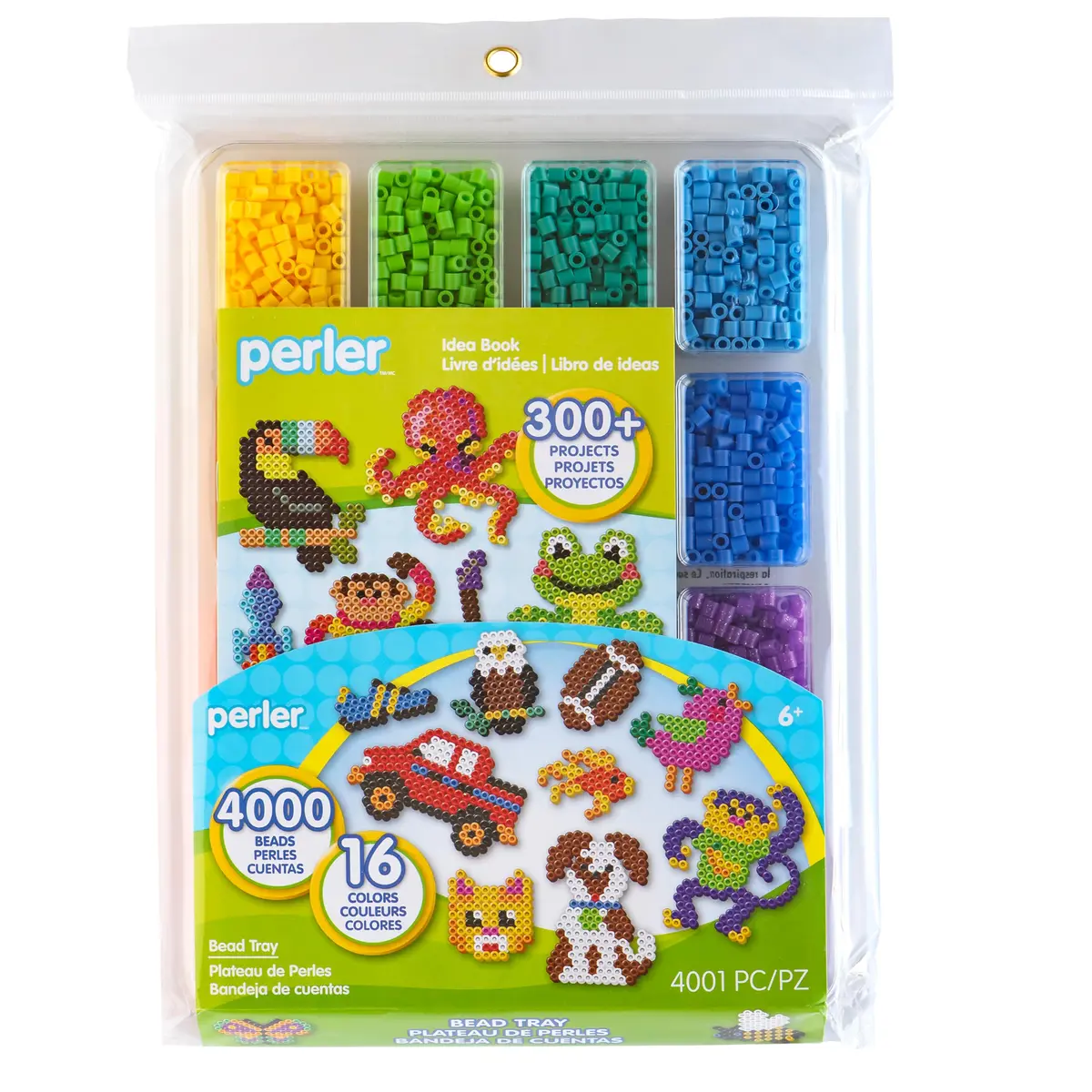 Perler Assorted Fuse Beads Kit with Storage Tray & Pattern Book, Multicolor, 4001pcs | Arts & Crafts for Kids & Adults - main product image
