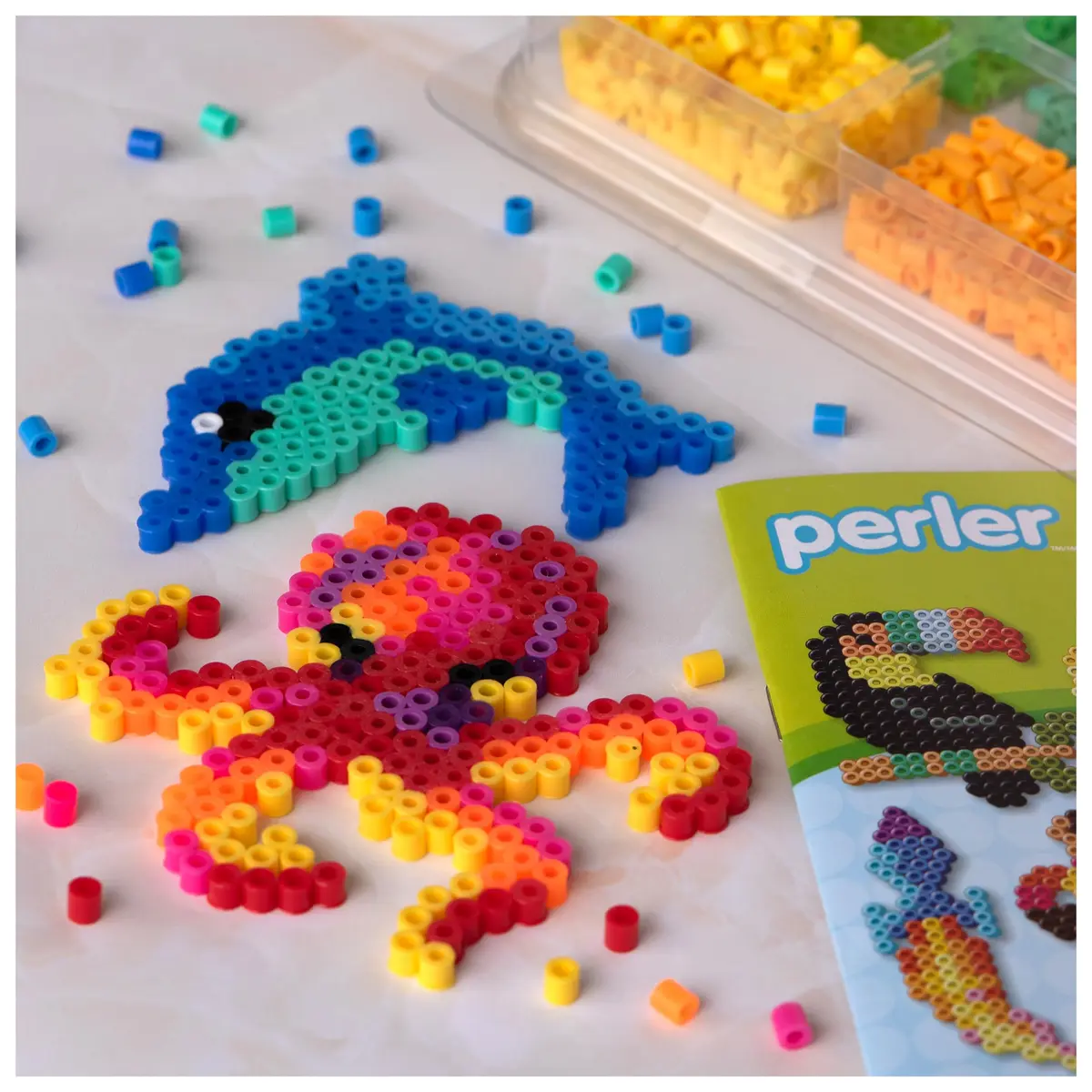 Perler Assorted Fuse Beads Kit with Storage Tray & Pattern Book, Multicolor, 4001pcs | Arts & Crafts for Kids & Adults - view 4