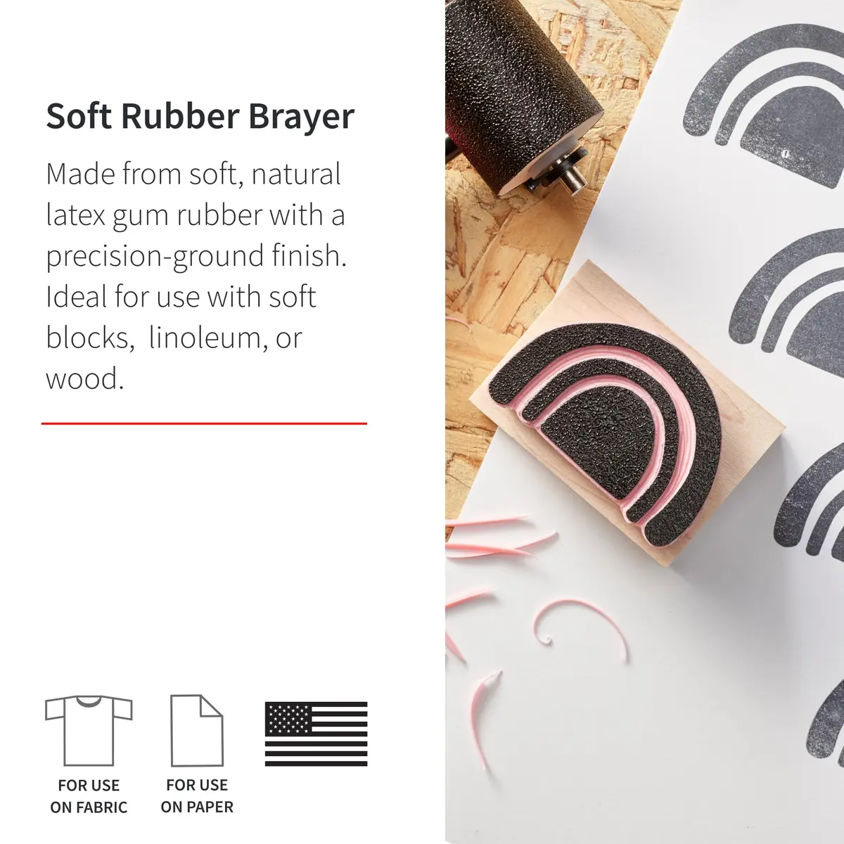 Speedball Soft Rubber Brayer 1.5-Inch | Printmaking, Gel & Block Printing Roller | 3.81 cm (1.5-Inch) - view 3