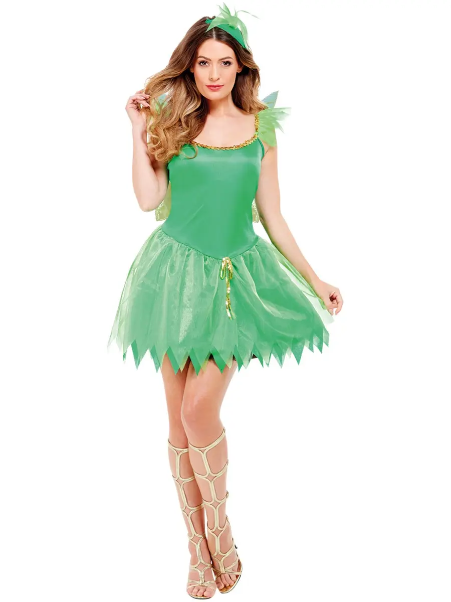 Smiffys Woodland Fairy Costume Green S - US Size 6-8 | Full Fairy Outfit with Wings & Headpiece - main product image