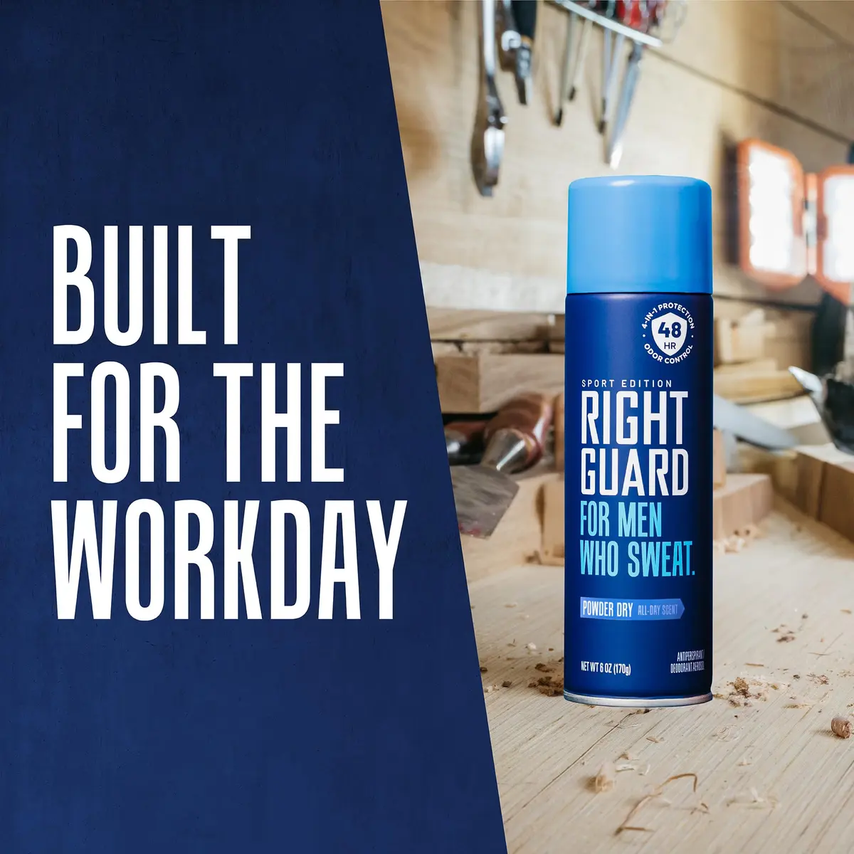 Right Guard Sport Powder Dry Scent Antiperspirant & Deodorant Spray 6oz | 48-Hour Odor & Sweat Block, Gentle on Skin - view 5