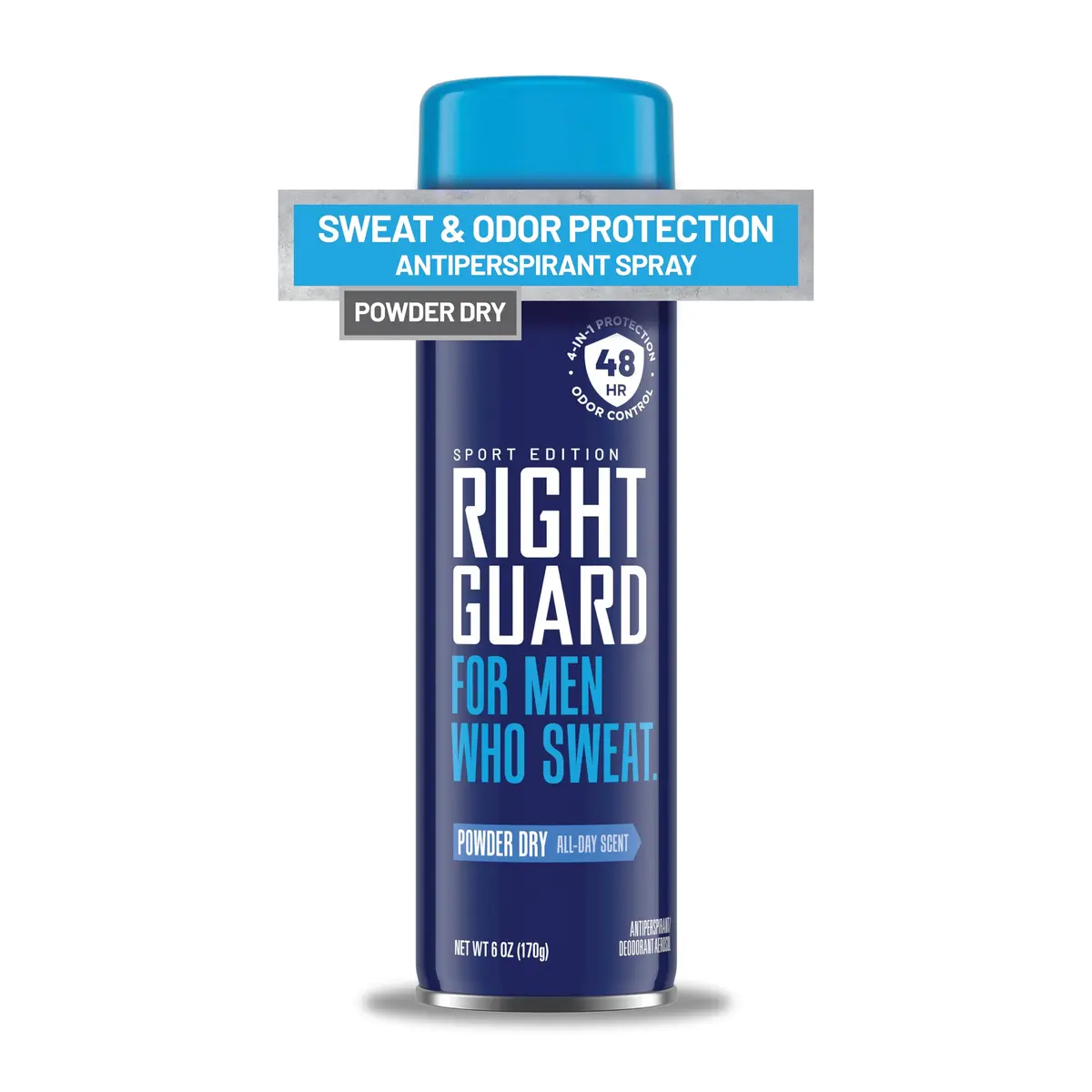 Right Guard Sport Powder Dry Scent Antiperspirant & Deodorant Spray 6oz | 48-Hour Odor & Sweat Block, Gentle on Skin - main product image