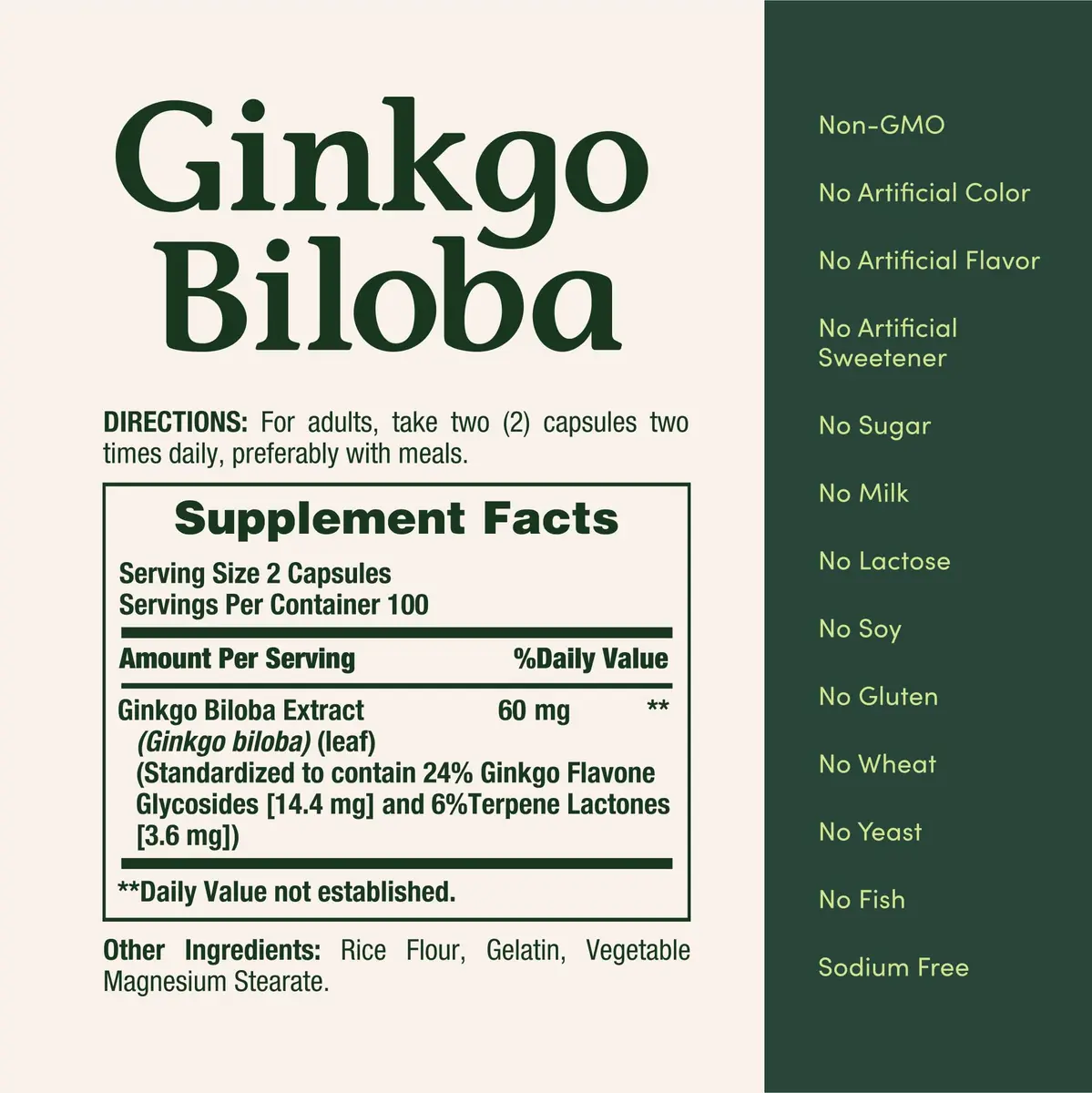 Nature's Bounty Ginkgo Biloba Herbal Supplement 60 Mg | Supports Brain & Memory - view 5