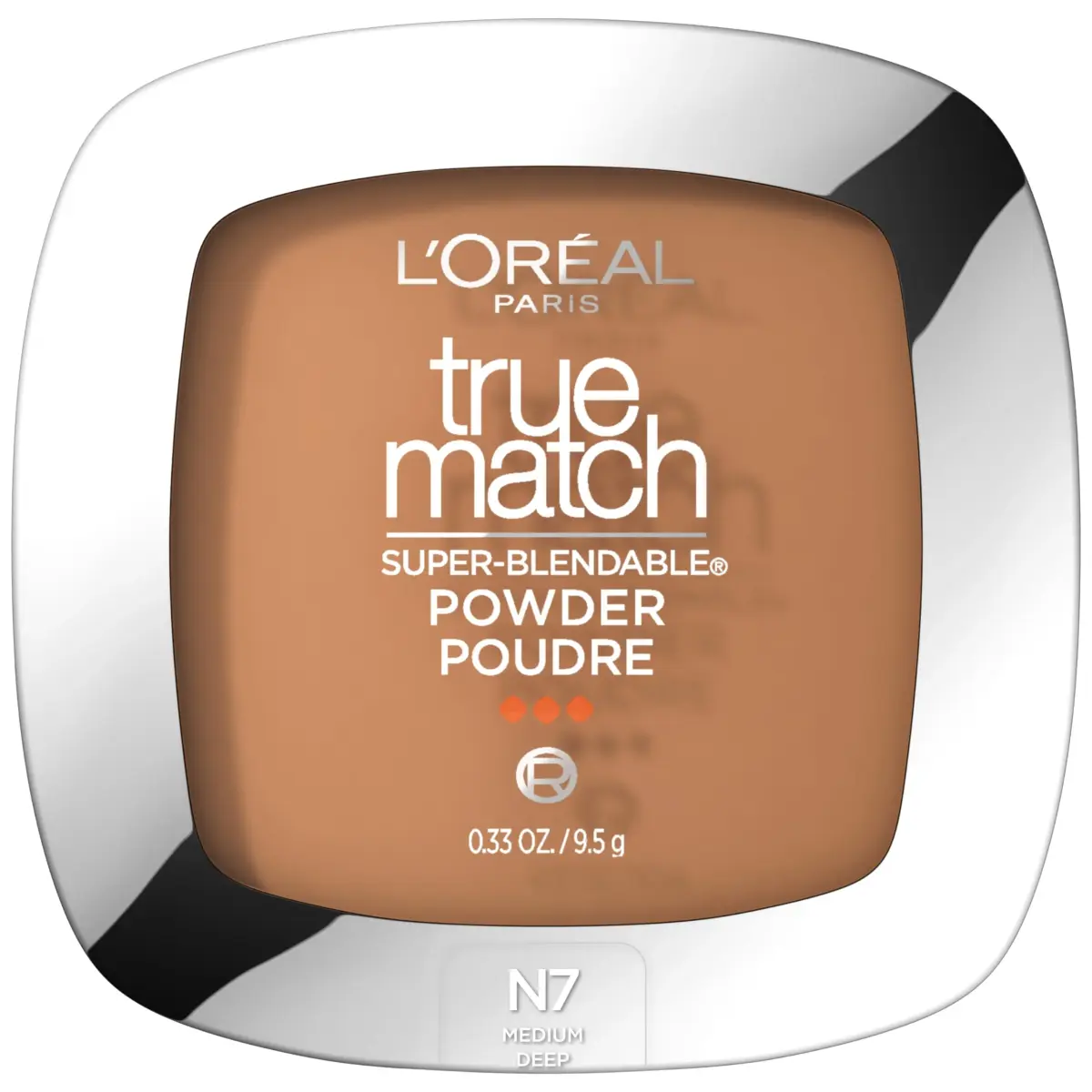 L'Oreal Paris True Match Super Blendable Oil-Free Foundation Powder N7 Medium Deep 0.33 oz | Matches Skin Tone & Texture - main product image