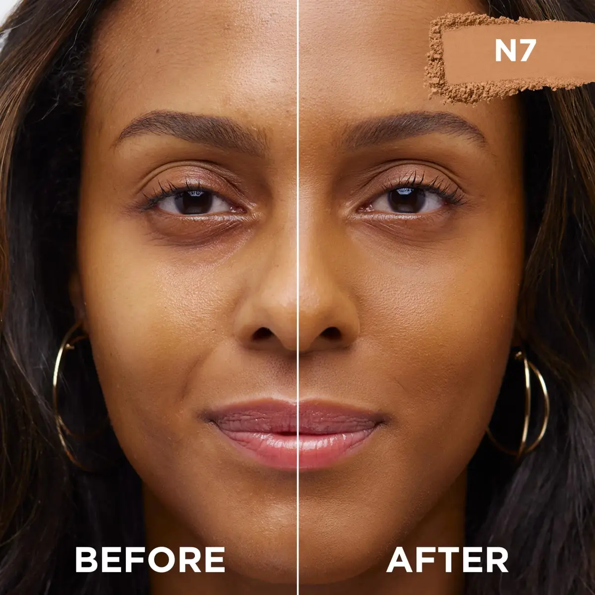 L'Oreal Paris True Match Super Blendable Oil-Free Foundation Powder N7 Medium Deep 0.33 oz | Matches Skin Tone & Texture - view 2
