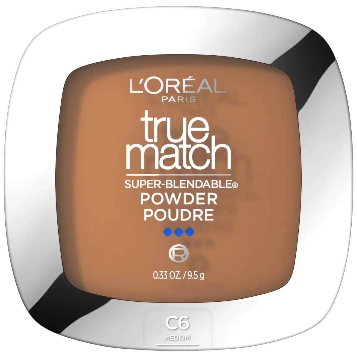L'Oreal Paris True Match Super Blendable Oil-Free Powder Foundation C6 Medium 0.33 oz (9.36 g) | Matches Skin Tone & Texture - main product image