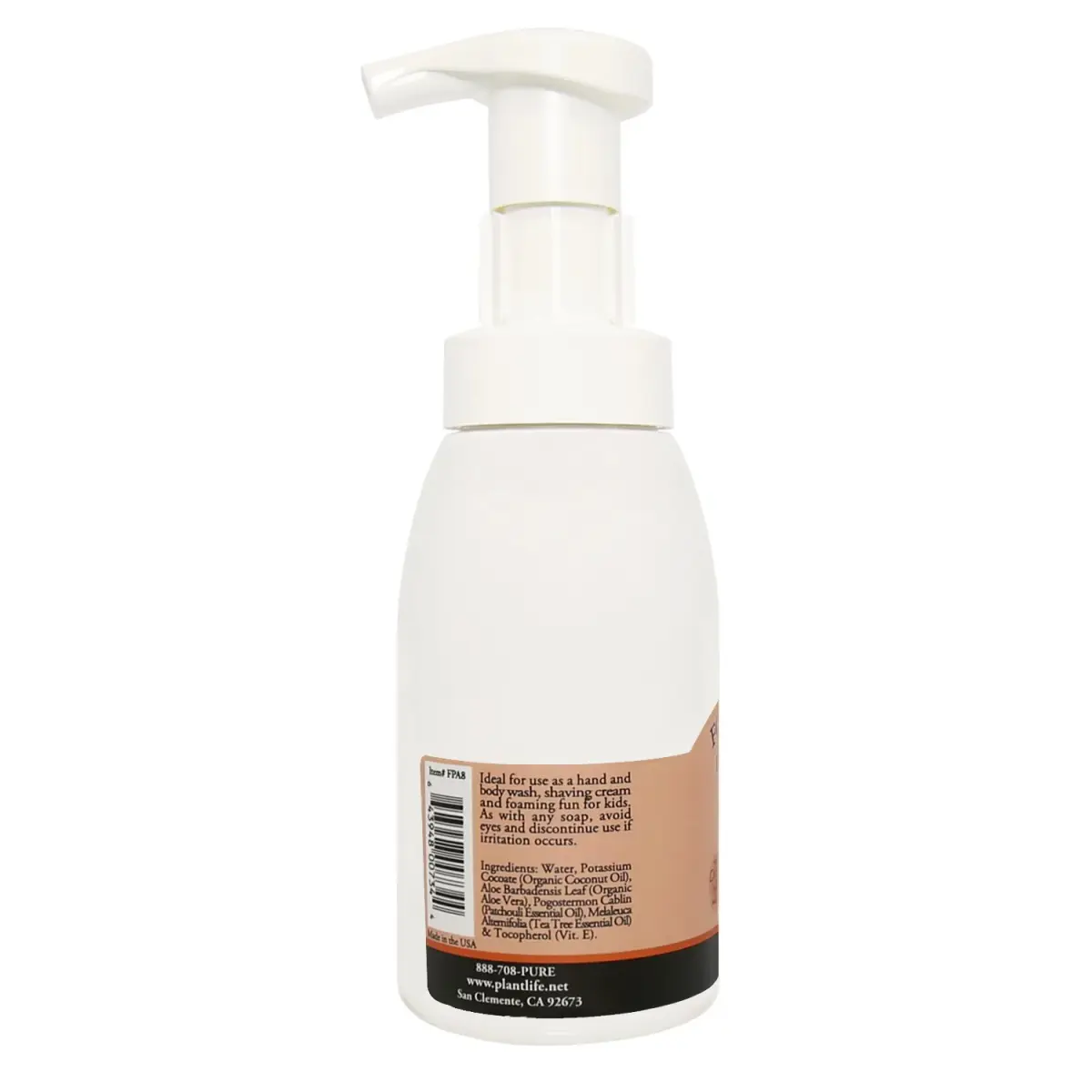 Plantlife Patchouli Foam Soap 250ml (8.5 Fl Oz) | Organic Hand & Body Wash with Aloe Vera - view 5