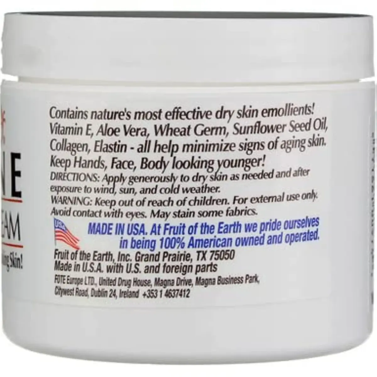 Fruit of the Earth Vitamin E Skin Care Cream 118ml (4 Fl Oz) | Aloe Vera Infused Moisturizer - view 7