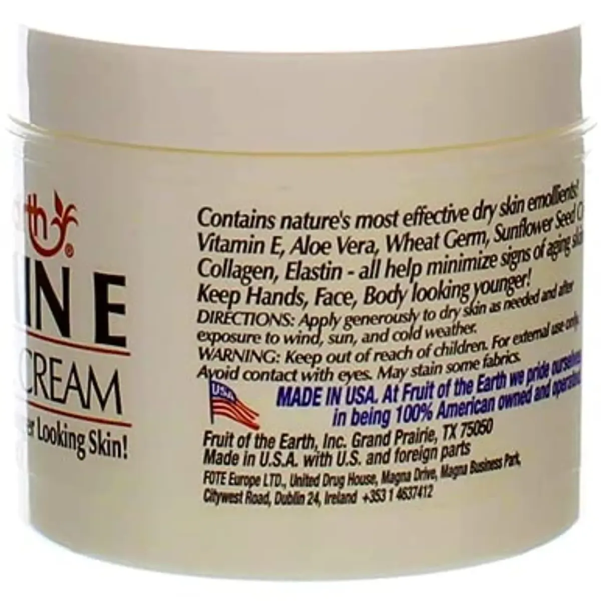 Fruit of the Earth Vitamin E Skin Care Cream 118ml (4 Fl Oz) | Aloe Vera Infused Moisturizer - view 8