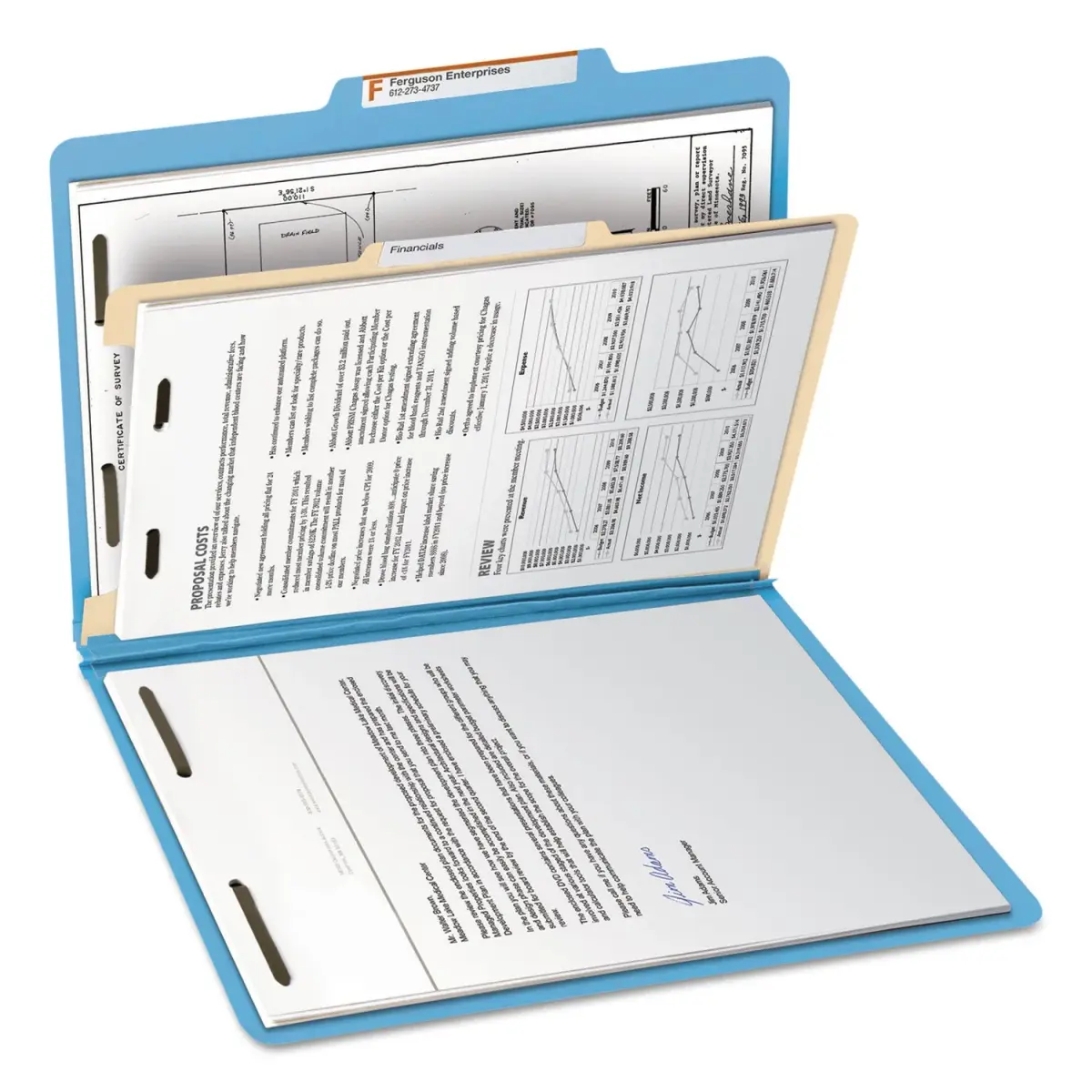 Smead Classification File Folders 2" Expansion, 2/5-Cut Tab, Letter Size, 10 per Box (Blue) | Organize Documents with 6 Filing Surfaces - view 5