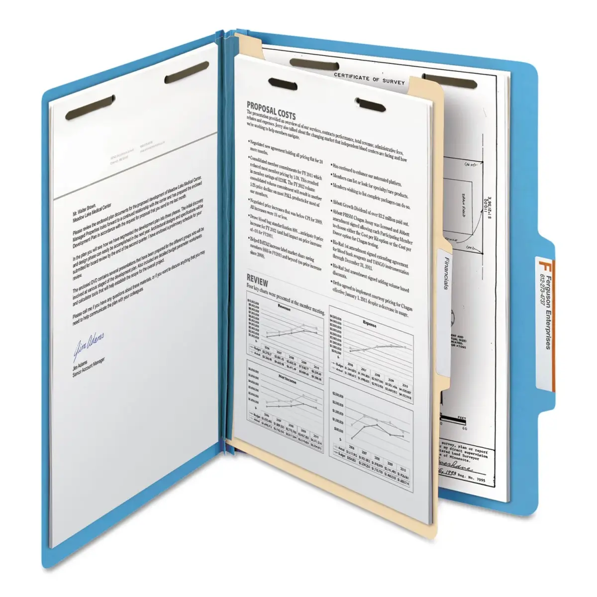 Smead Classification File Folders 2" Expansion, 2/5-Cut Tab, Letter Size, 10 per Box (Blue) | Organize Documents with 6 Filing Surfaces - view 7
