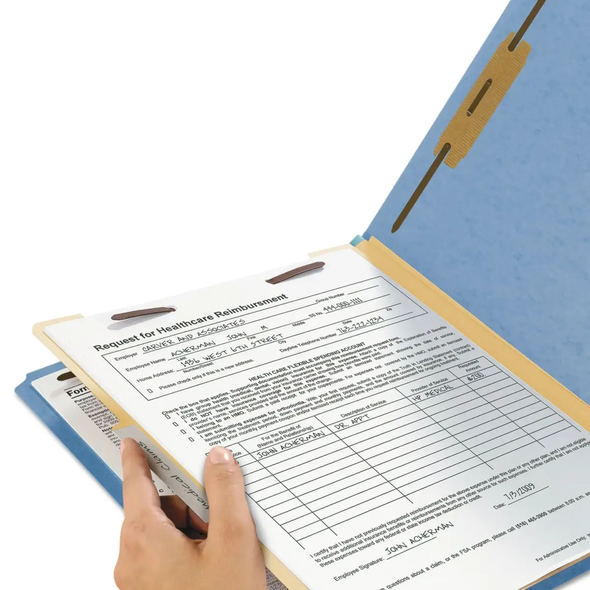 Smead Classification File Folders 2" Expansion, 2/5-Cut Tab, Letter Size, 10 per Box (Blue) | Organize Documents with 6 Filing Surfaces - view 8