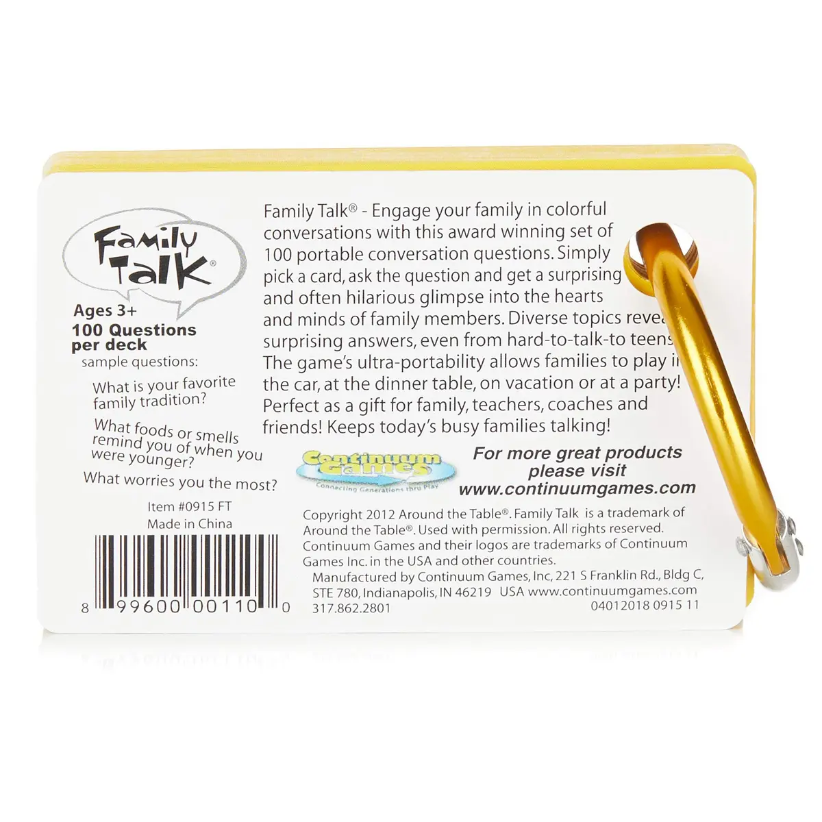 Continuum Games Family Talk, Portable Car Travel Conversation Game | 100 Questions for Hilarious Family Discussions - view 5