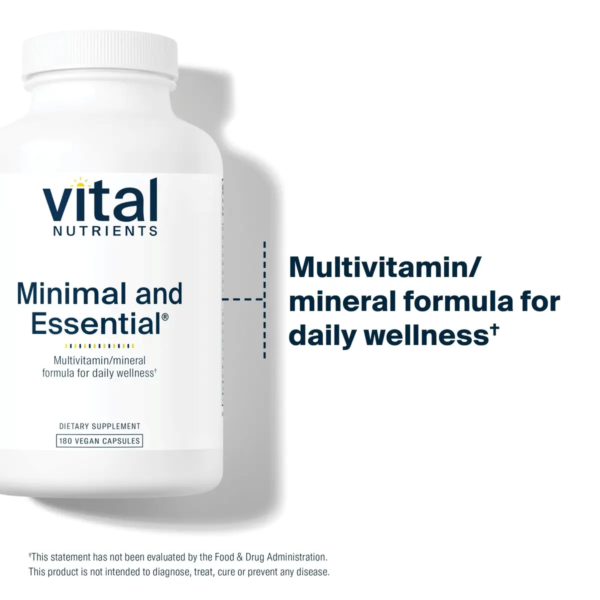 Vital Nutrients Minimal and Essential Multivitamin 180 Capsules | Full-Spectrum, Methylated B Vitamins, Antioxidants, Unflavored - view 3