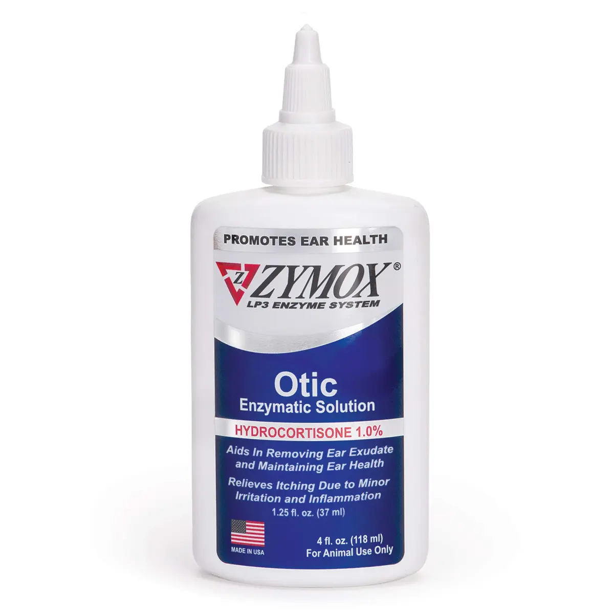 Zymox Otic Enzymatic Solution for Dogs and Cats 118ml (4 Fl Oz) | Soothes Ear Infections & Itch Relief - main product image