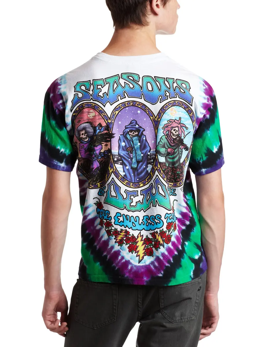Liquid Blue Men's Grateful Dead Seasons of The Dead Tie Dye T-Shirt, XX-Large | Psychedelic Music Band Design - view 2