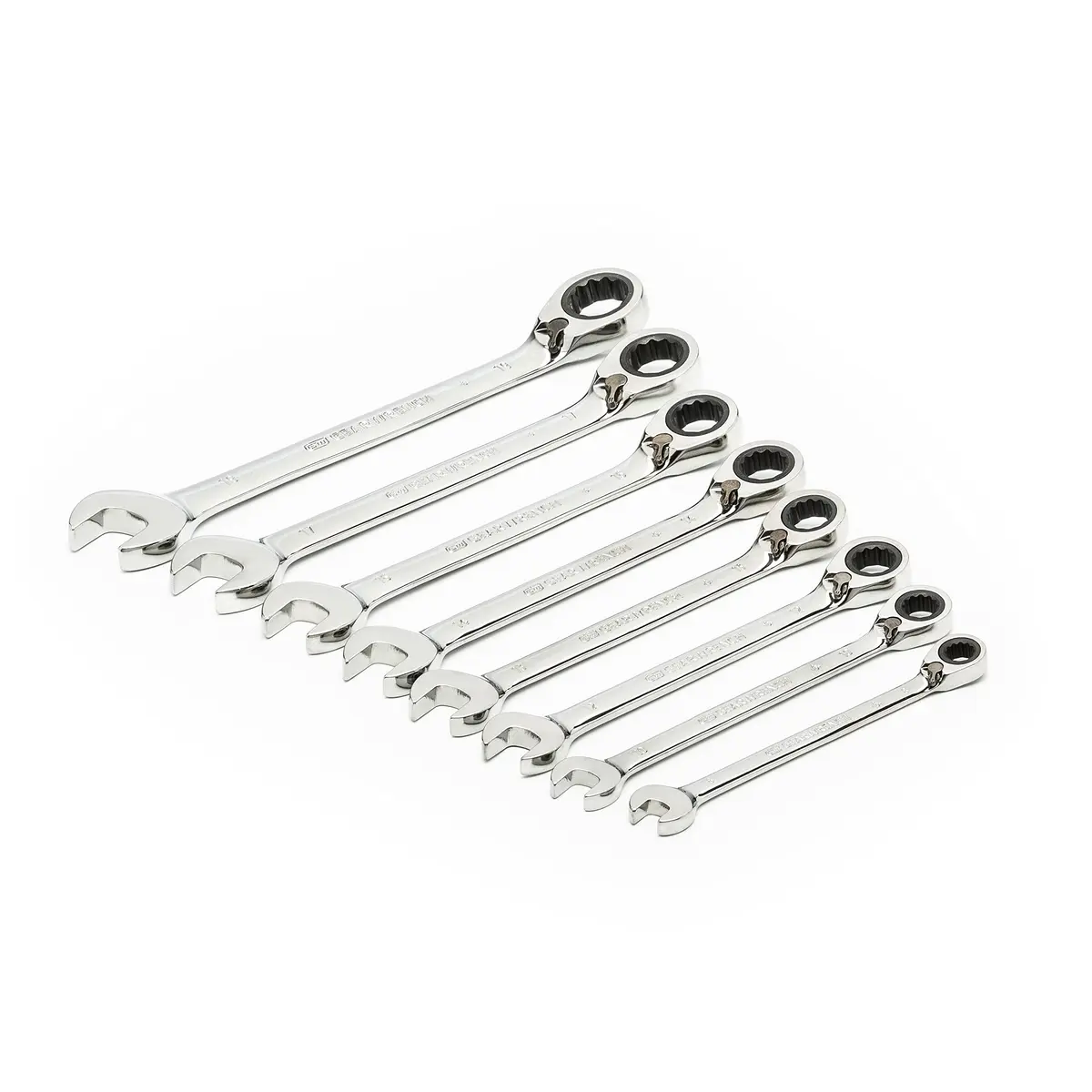 GEARWRENCH 8 Pc 72T Reversible Ratcheting Combination mm Wrench Set | Alloy Steel, 8mm-19mm, Polished - view 6