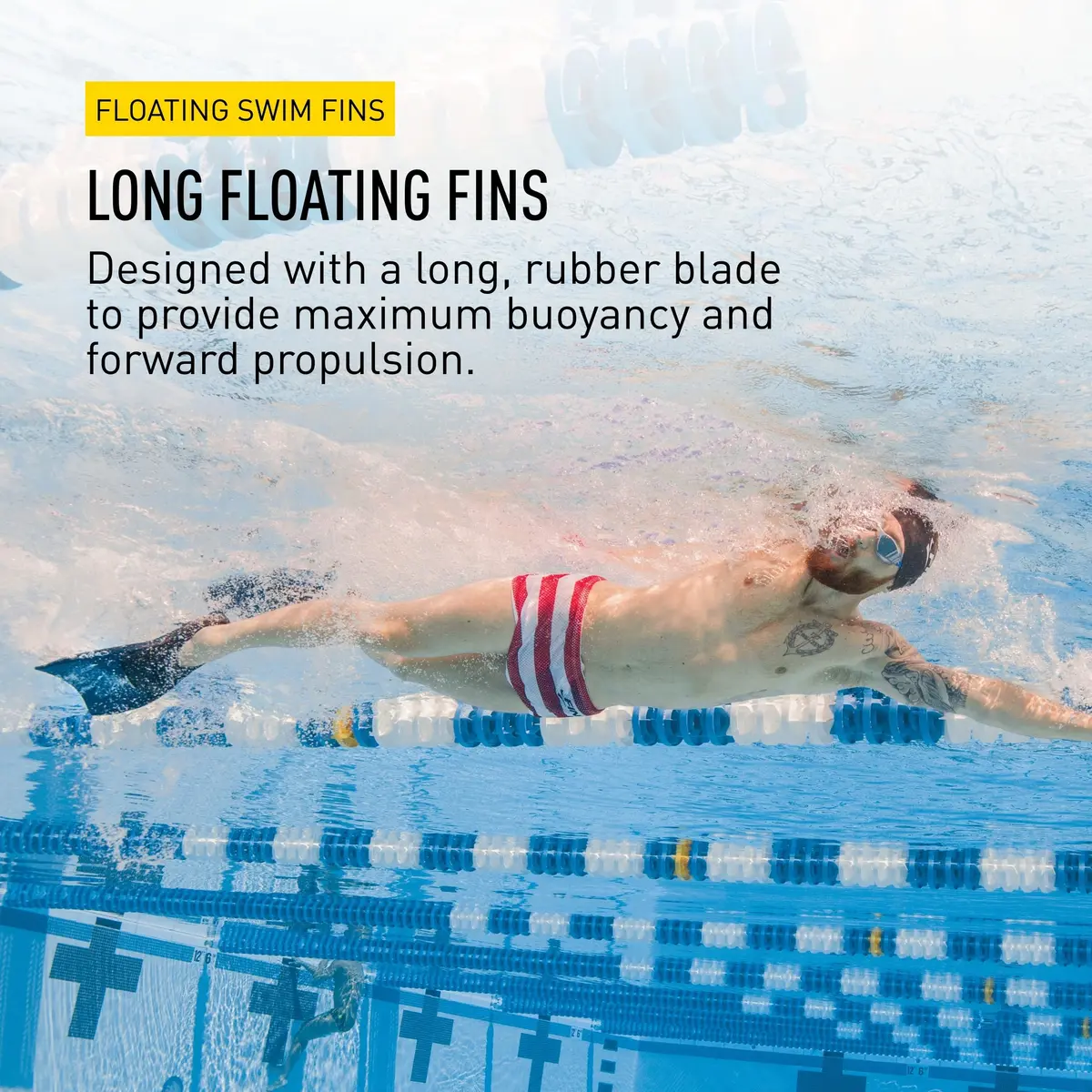 FINIS Long Floating Swim Fins M (2.27 kg / 5 lb) | Improves Kick Technique & Body Position - view 3