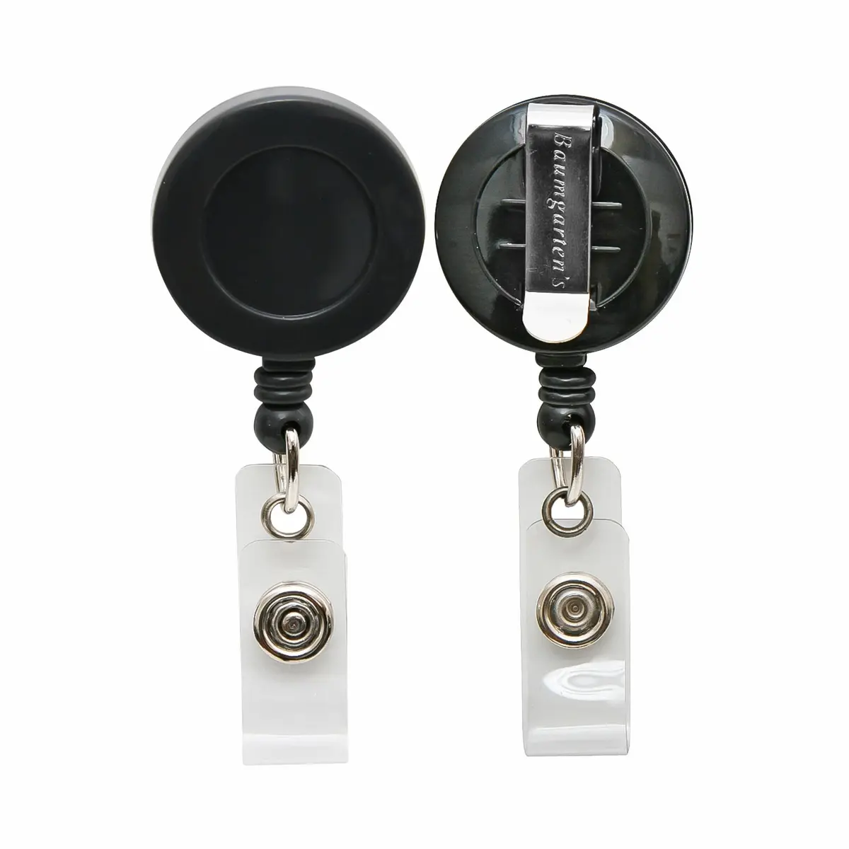 SICURIX Black Retractable Badge Reels with Belt Clip, 25 Pack | Metal Construction, 30-inch Extension - main product image