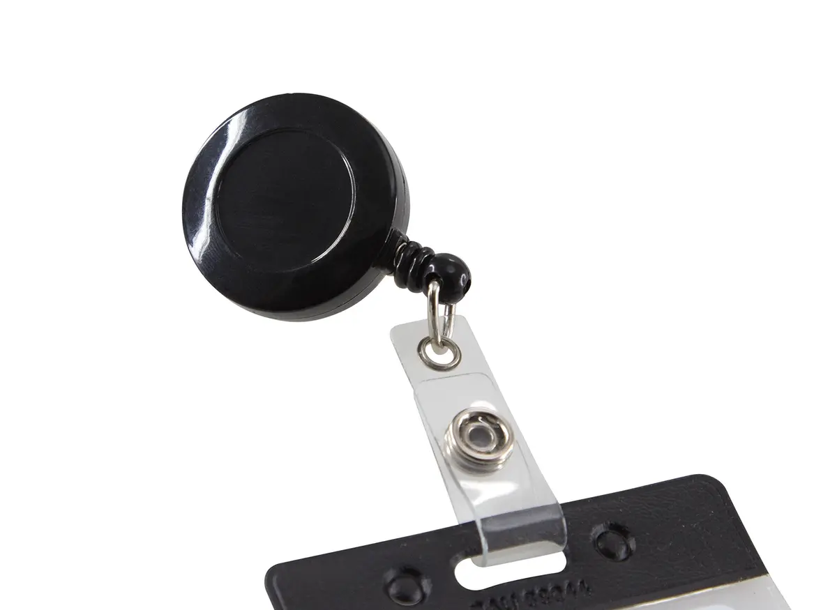 SICURIX Black Retractable Badge Reels with Belt Clip, 25 Pack | Metal Construction, 30-inch Extension - view 3