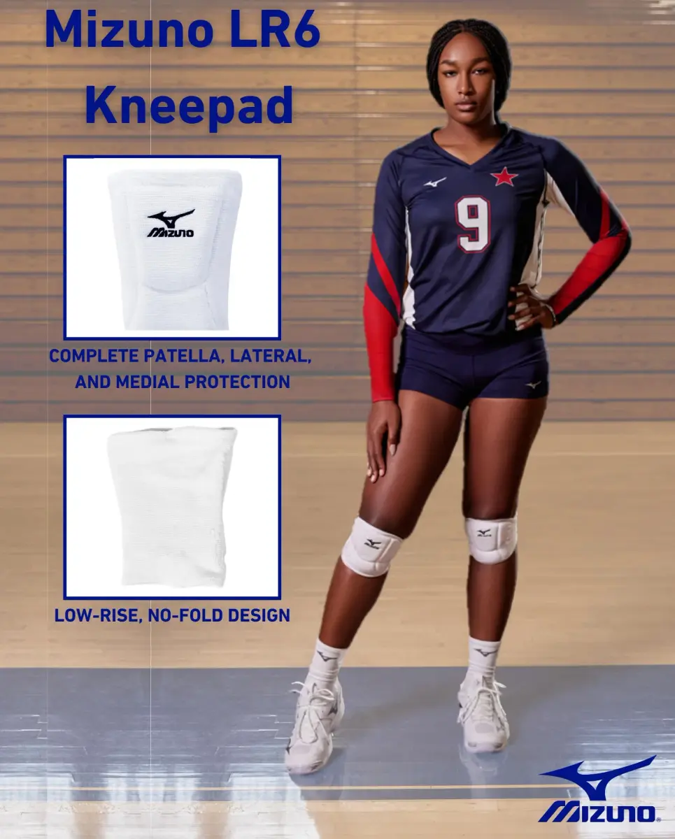 Mizuno LR6 Volleyball Kneepads White Medium | Patella, Lateral & Medial Protection - view 5